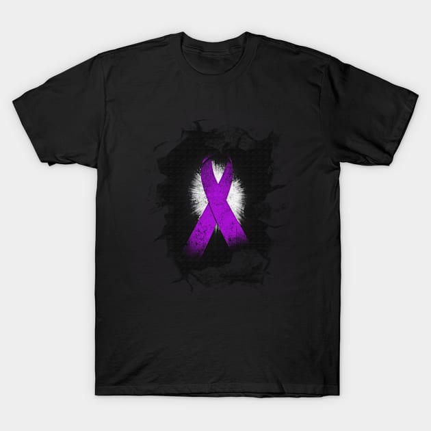 Breakthrough Alzheimers Awareness Peach Ribbon Warrior T-Shirt by celsaclaudio506